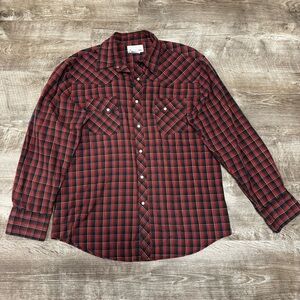 Wrangler “Wrancher Shirts” Plaid Snap Button Shirt Size Large